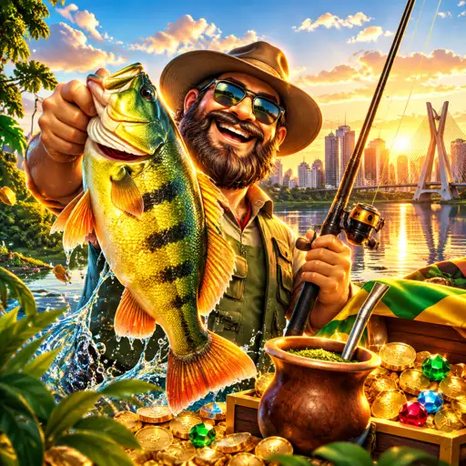 Slot de pescaria Big Bass Bonanza com peixes e pescador