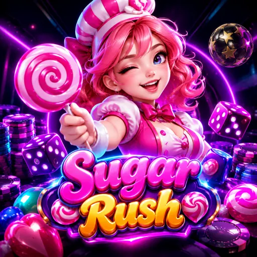 Slot Sugar Rush com grade de doces e multiplicadores acumulados